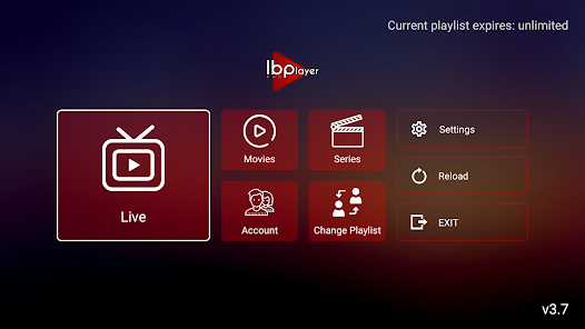 Interfaz de la aplicación de Ibo Player Pro