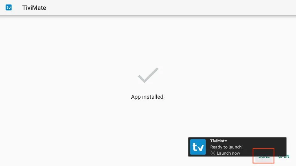 La aplicación tivimate ya está instalada en Fire TV.