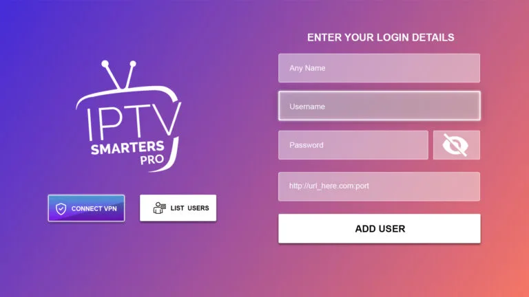 Ingresar la suscripción de IPTV en la sección de códigos Xtream en IPTV Smarters Pro Android TV