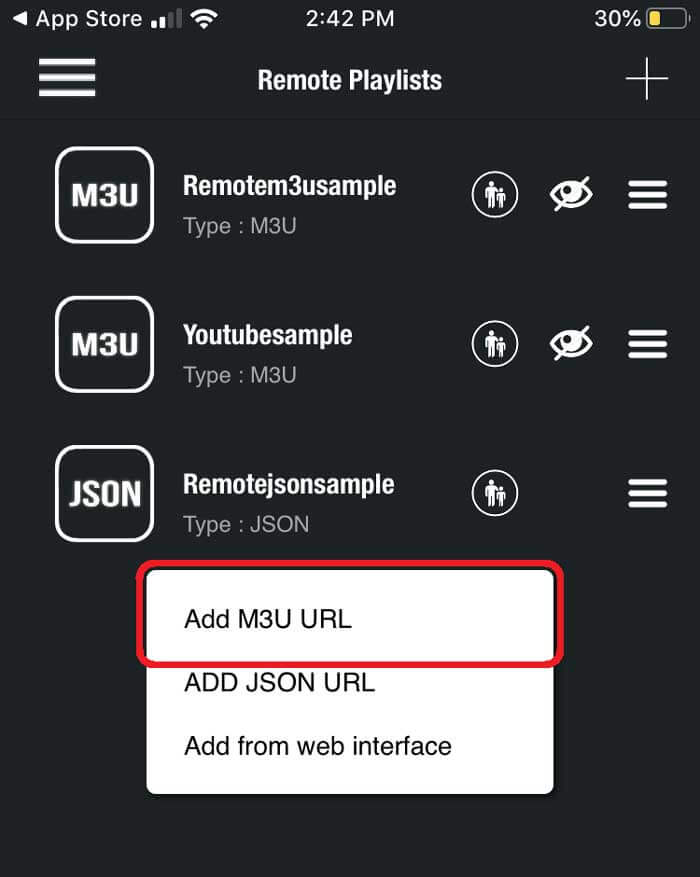 Agregar URL M3U a la aplicación GSE Smart IPTV