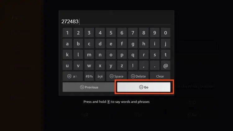 Ingresando el código "downloader" para instalar la aplicación tivimate